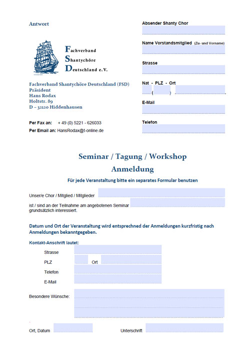 Anmelden für Seminare